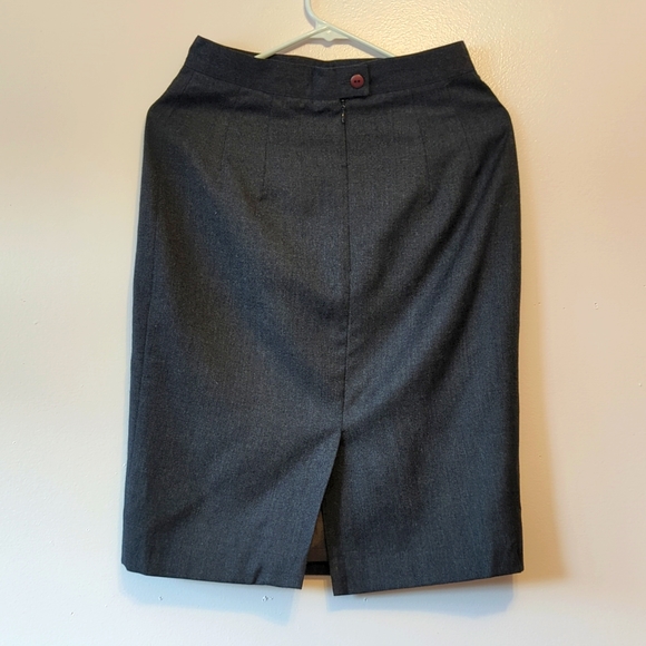 3/50$ Pursuits Grey Wool Pencil Skirt Size 6 - Picture 3 of 5